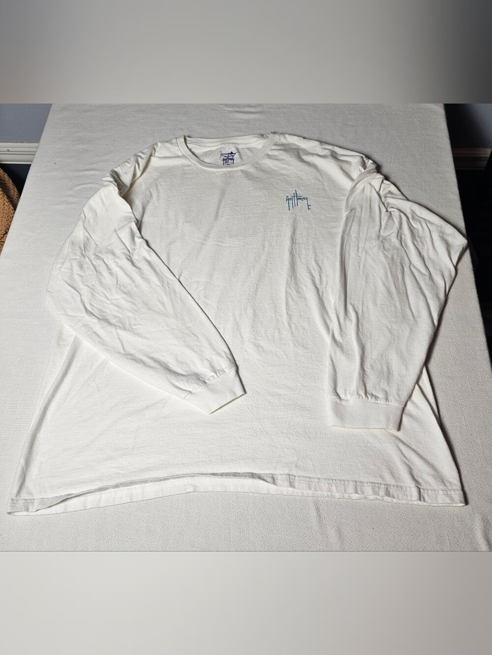 2017 Guy Harvey men's long-sleeve crewneck t-shirt Size 2XL Off White